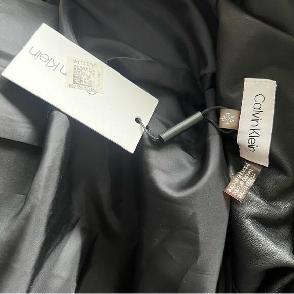 Calvin Klein Vegan Faux Leather Moto Jacket NEW Women’s XS - Picture 7 of 9